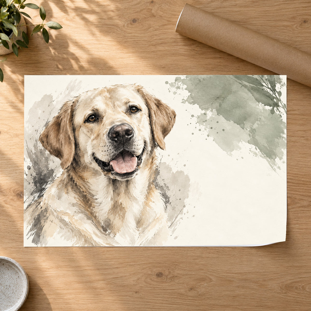 Companion Study - Golden Retriever Portrait Wall Art, Canvas or Poster - 07-poster