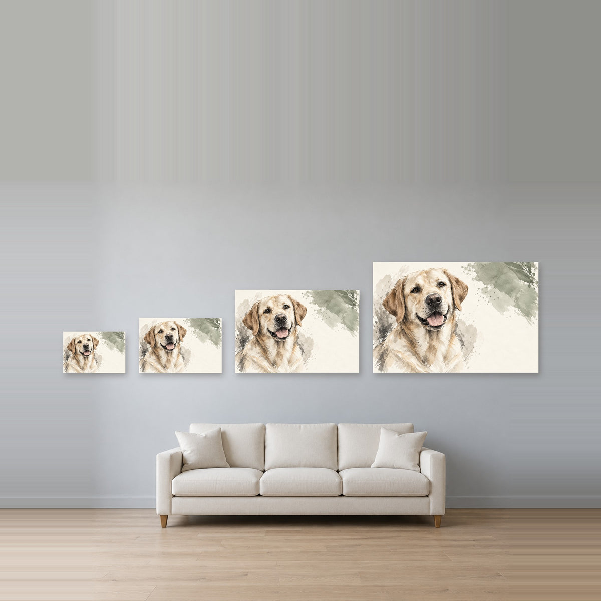 Companion Study - Golden Retriever Portrait Wall Art, Canvas or Poster - 08-size-guide