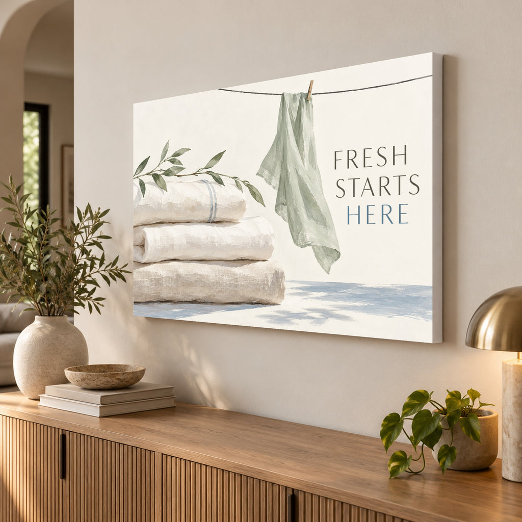 Linen Ritual - Laundry Botanical Wall Art, Canvas or Poster - 02-angle
