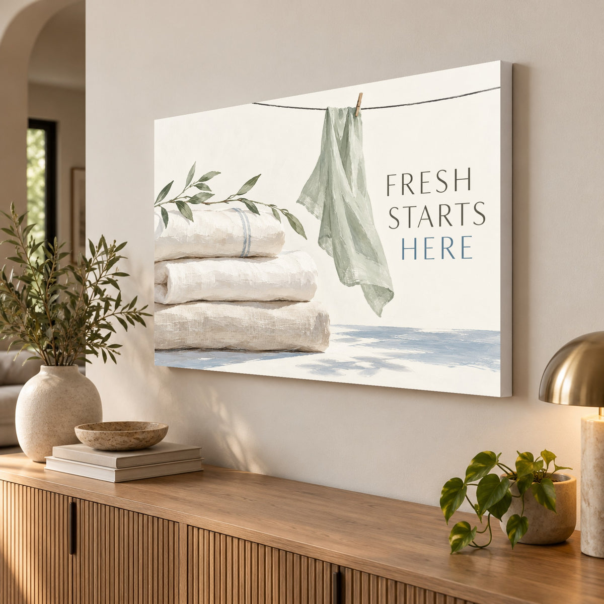 Linen Ritual - Laundry Botanical Wall Art, Canvas or Poster - 02-angle