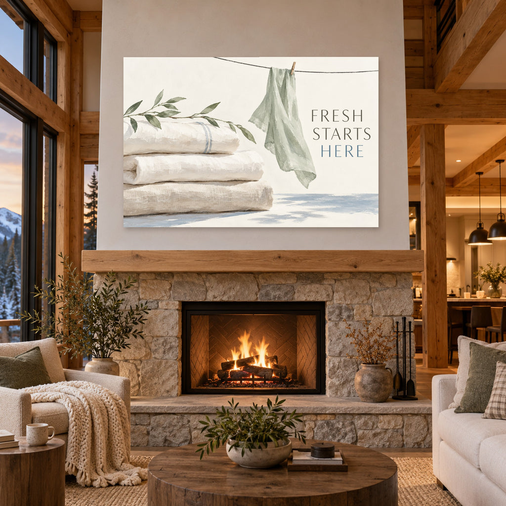 Linen Ritual - Laundry Botanical Wall Art, Canvas or Poster - 04-cabin