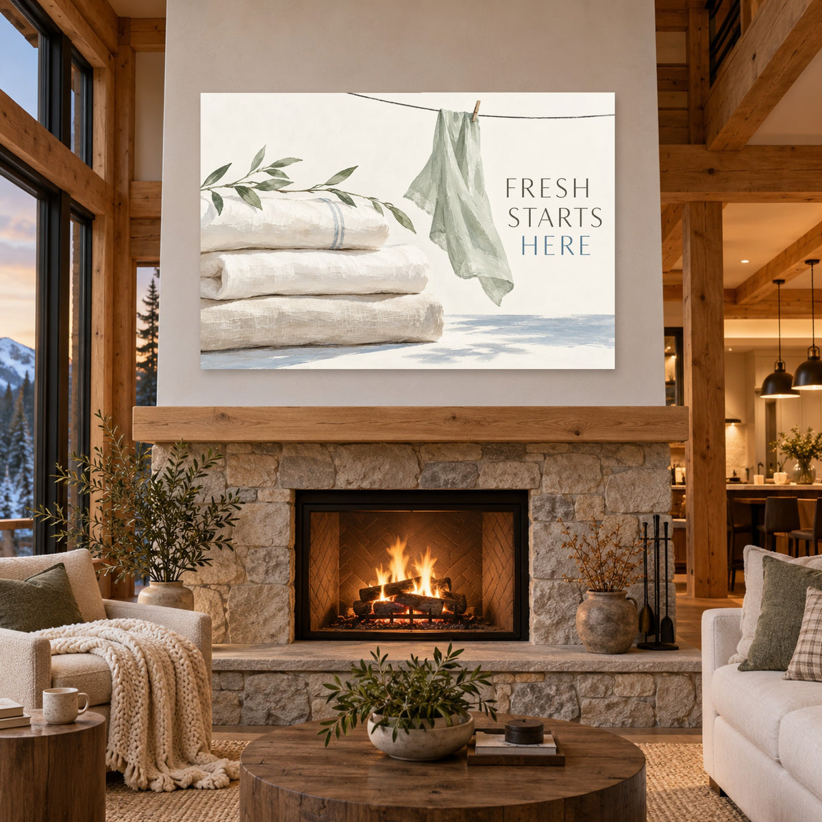 Linen Ritual - Laundry Botanical Wall Art, Canvas or Poster - 04-cabin