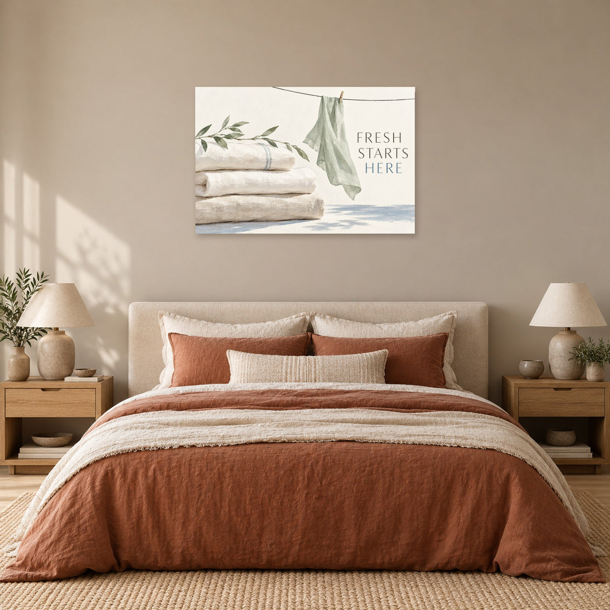 Linen Ritual - Laundry Botanical Wall Art, Canvas or Poster - 05-bedroom