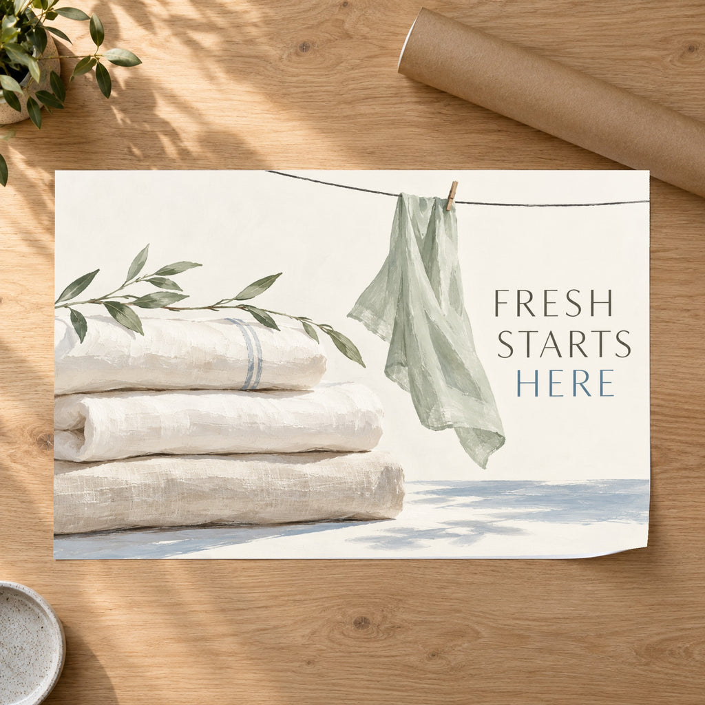 Linen Ritual - Laundry Botanical Wall Art, Canvas or Poster - 07-poster