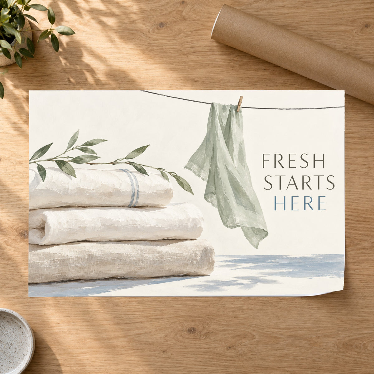 Linen Ritual - Laundry Botanical Wall Art, Canvas or Poster - 07-poster