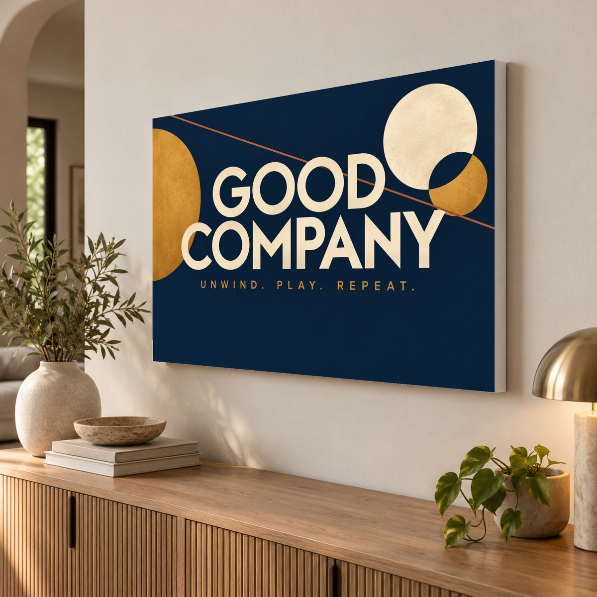 Good Company Club - Good Company Typography Wall Art, Canvas or Poster - 02-angle