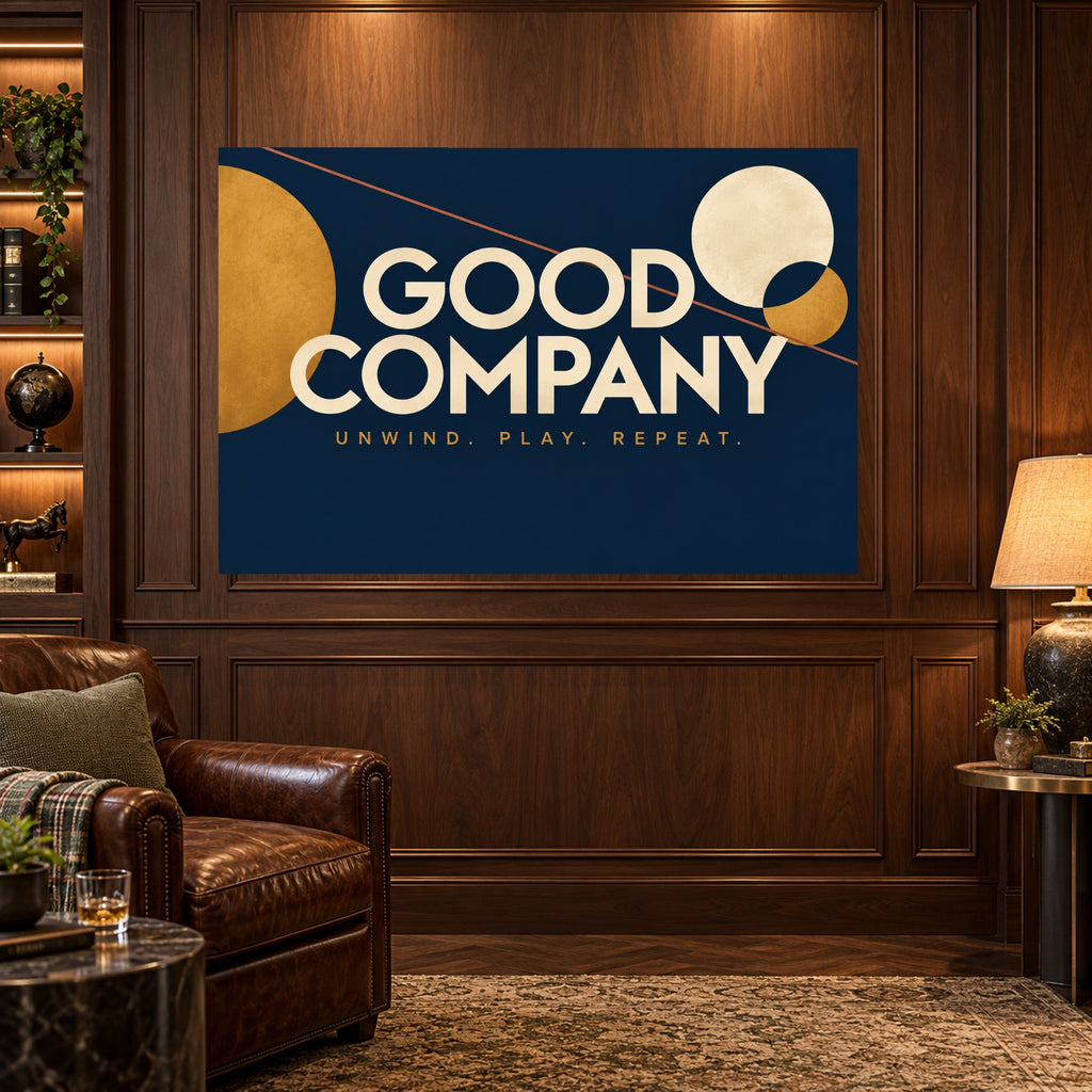 Good Company Club - Good Company Typography Wall Art, Canvas or Poster - 03-man-cave
