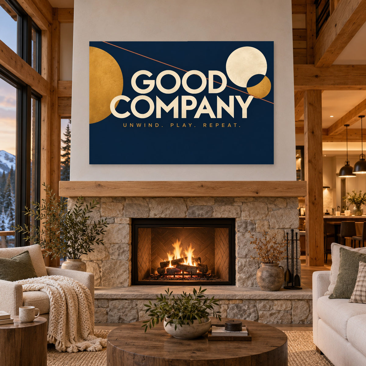 Good Company Club - Good Company Typography Wall Art, Canvas or Poster - 04-cabin