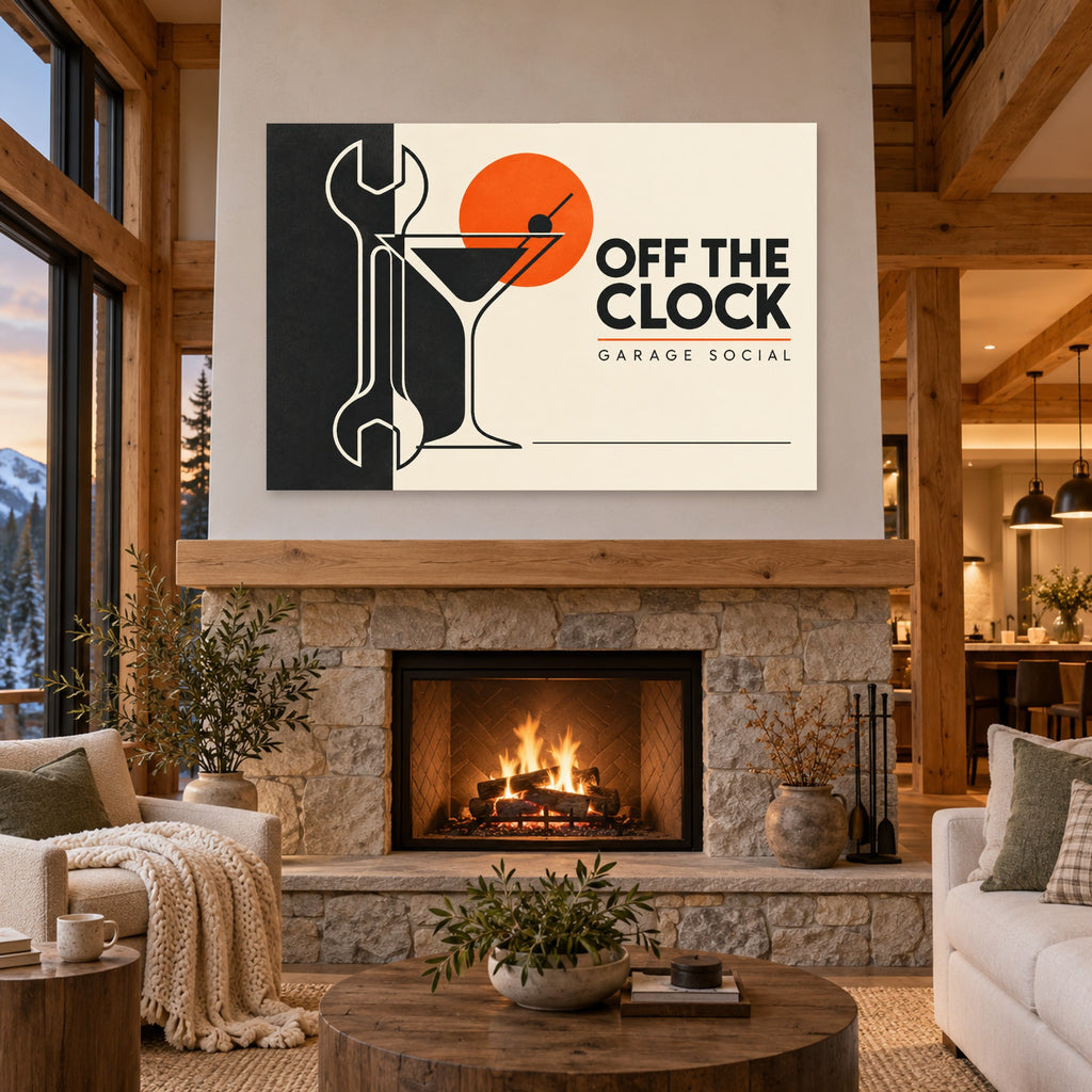 Garage Sessions - Garage Bar Wall Art, Canvas or Poster - 04-cabin