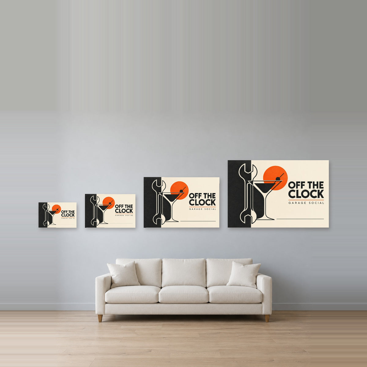 Garage Sessions - Garage Bar Wall Art, Canvas or Poster - 08-size-guide