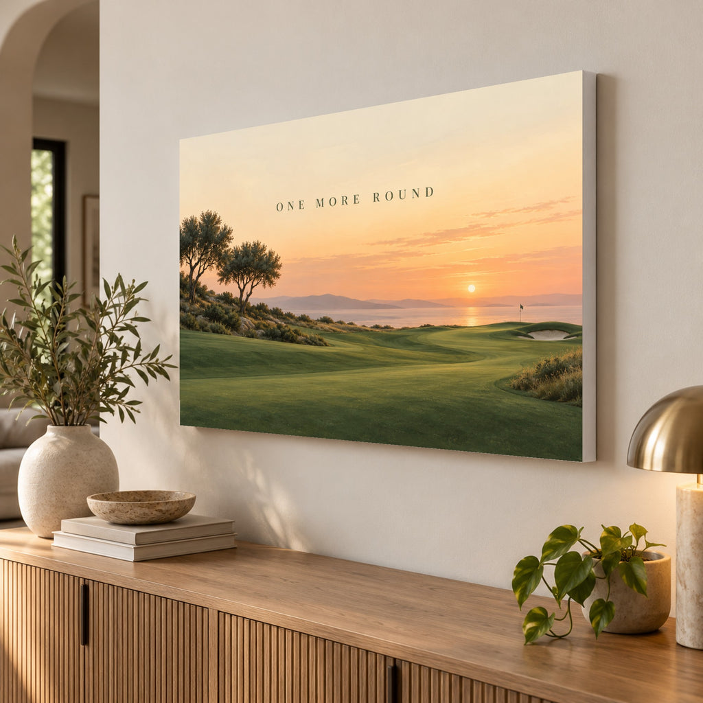 Fairway Pause - Golf Sunset Wall Art, Canvas or Poster - 02-angle