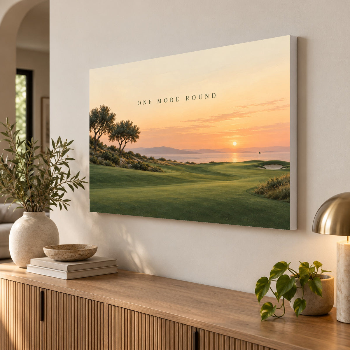 Fairway Pause - Golf Sunset Wall Art, Canvas or Poster - 02-angle