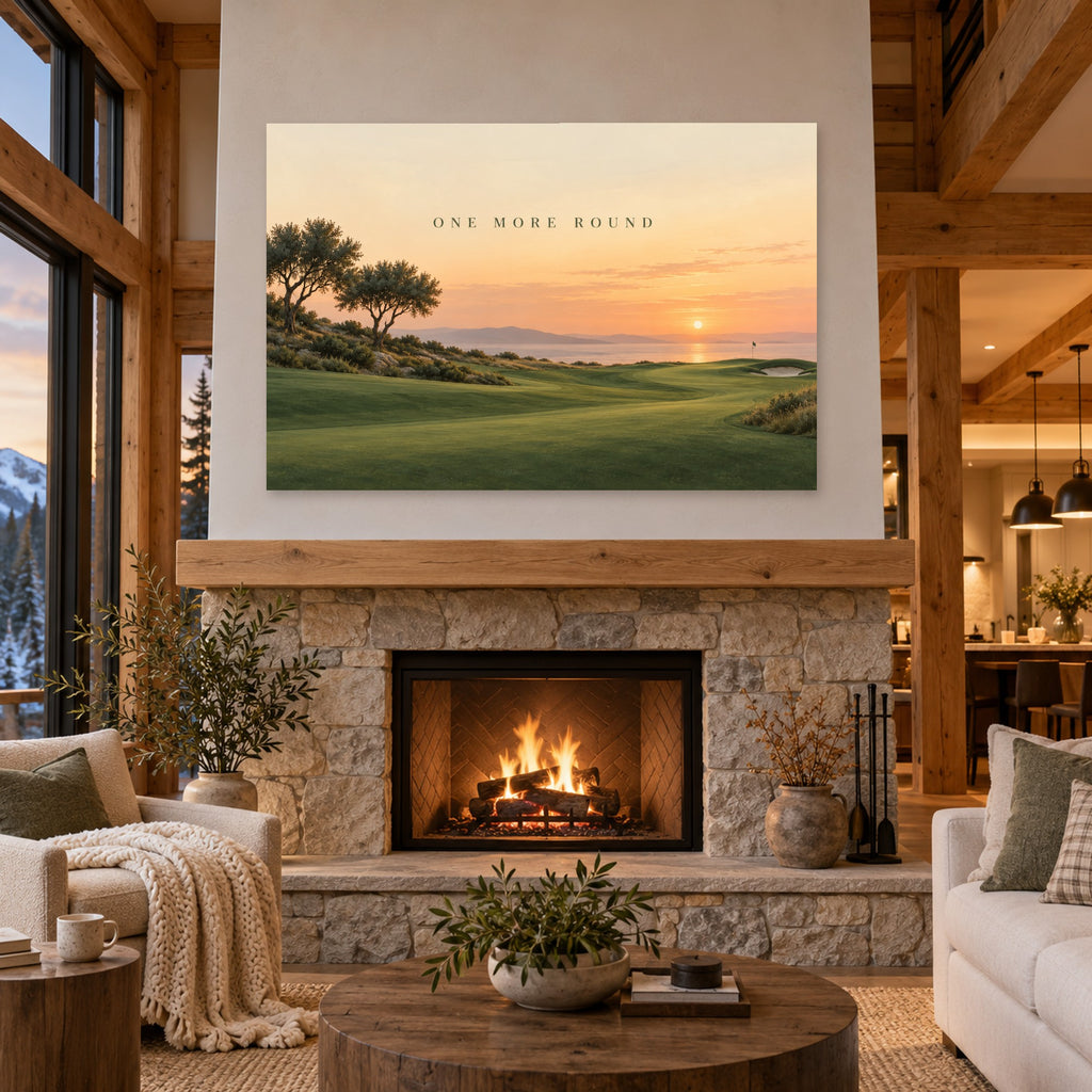 Fairway Pause - Golf Sunset Wall Art, Canvas or Poster - 04-cabin