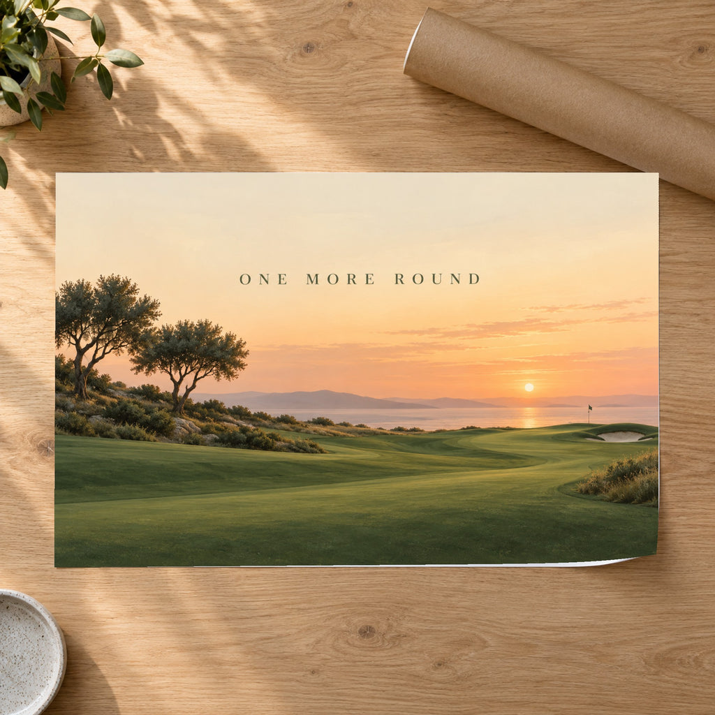 Fairway Pause - Golf Sunset Wall Art, Canvas or Poster - 07-poster