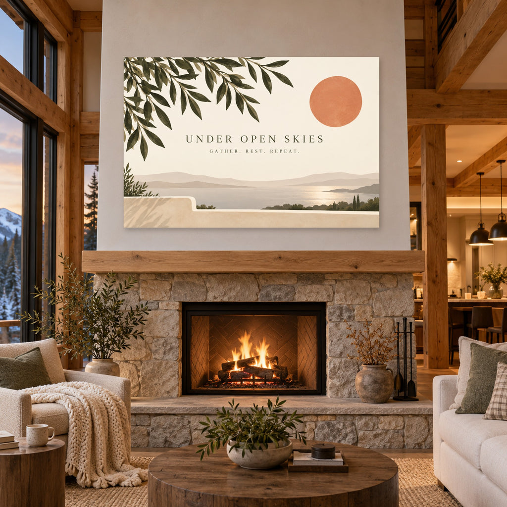 Under Open Skies - Outdoor Botanical Wall Art, Canvas or Poster - 04-cabin