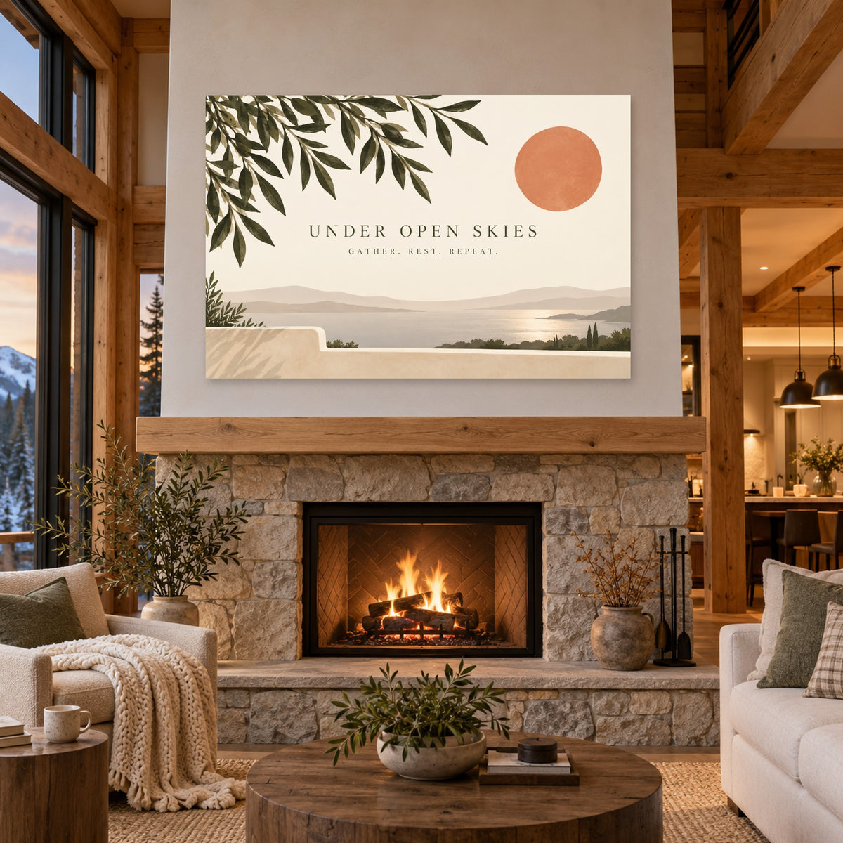 Under Open Skies - Outdoor Botanical Wall Art, Canvas or Poster - 04-cabin