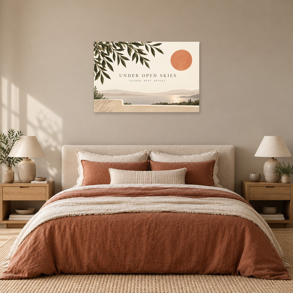 Under Open Skies - Outdoor Botanical Wall Art, Canvas or Poster - 05-bedroom
