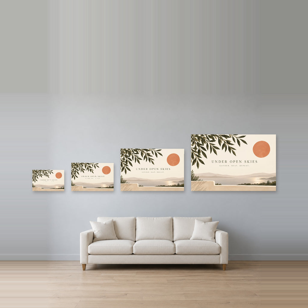 Under Open Skies - Outdoor Botanical Wall Art, Canvas or Poster - 08-size-guide