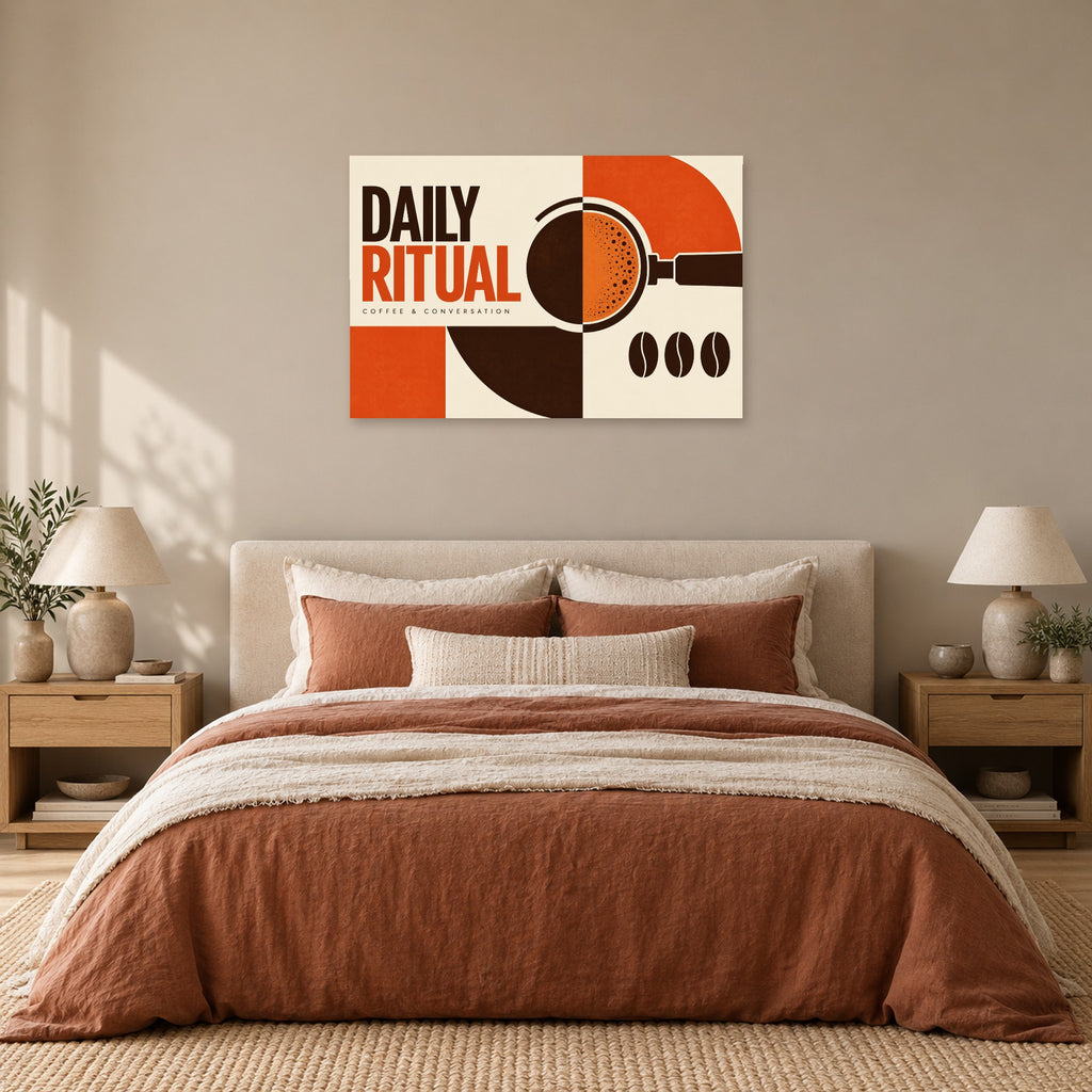 Espresso Geometry - Coffee Geometry Wall Art, Canvas or Poster - 05-bedroom
