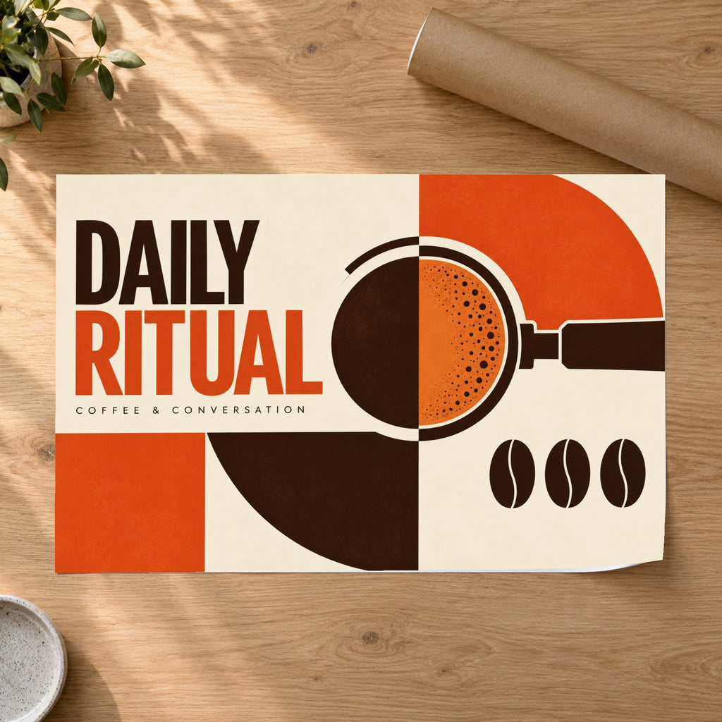 Espresso Geometry - Coffee Geometry Wall Art, Canvas or Poster - 07-poster