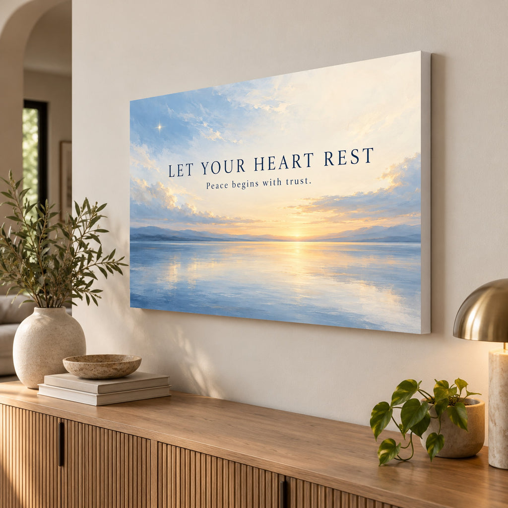 Trust the Morning - Let Your Heart Rest Wall Art, Canvas or Poster - 02-angle