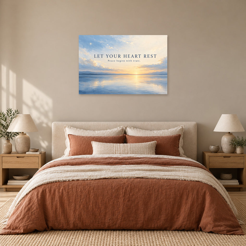 Trust the Morning - Let Your Heart Rest Wall Art, Canvas or Poster - 05-bedroom
