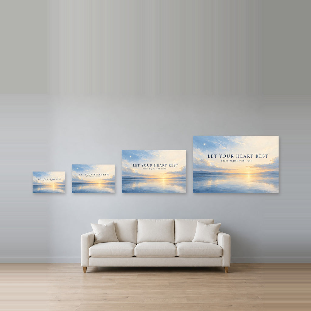 Trust the Morning - Let Your Heart Rest Wall Art, Canvas or Poster - 08-size-guide