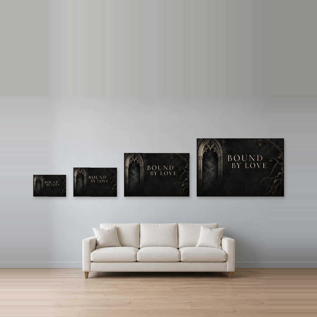 Midnight Heritage - Gothic Bound by Love Wall Art, Canvas or Poster - 08-size-guide