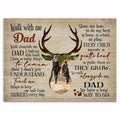 Walk Alongside Me Daddy Canvas – Deer Father's Day Wall Art