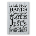 Wash Your Hands Say Your Prayers Canvas – Christian Bathroom Wall Art