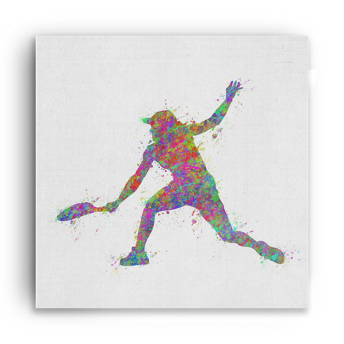 Watercolor Tennis Player Canvas – Colourful Tennis Wall Art