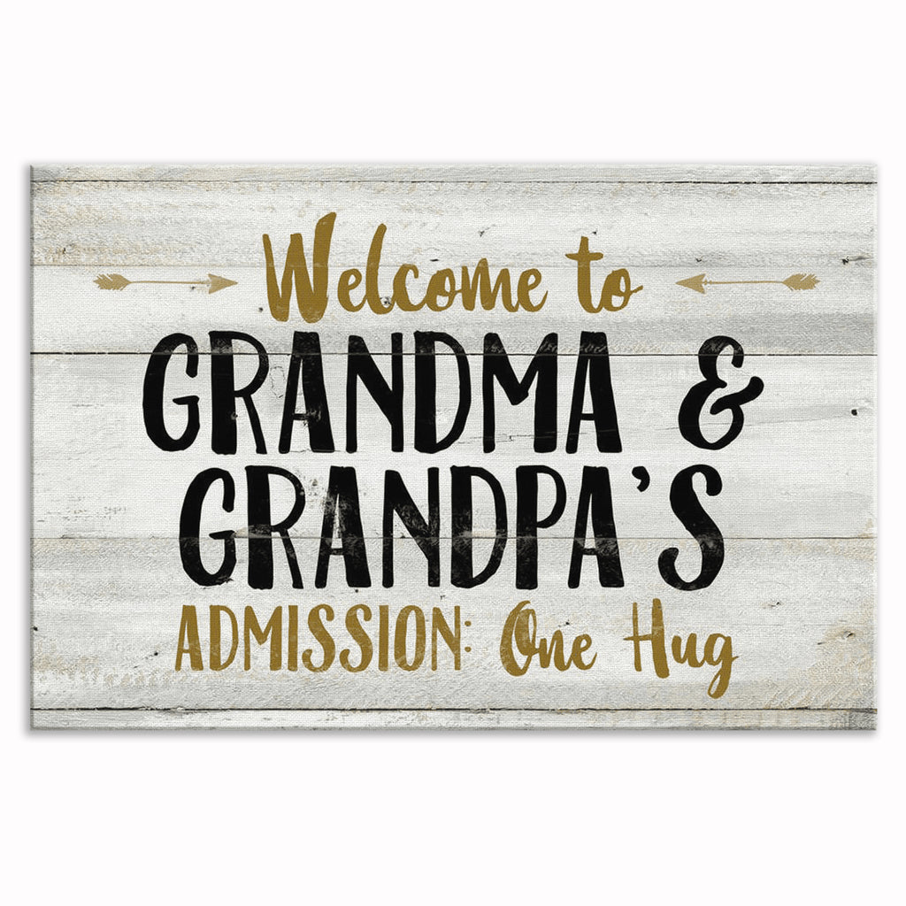Welcome To Grandma And Grandpa's Canvas – Grandparent Entryway Wall