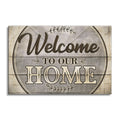Welcome To Our Home Canvas – Rustic Wreath Entryway Wall Art