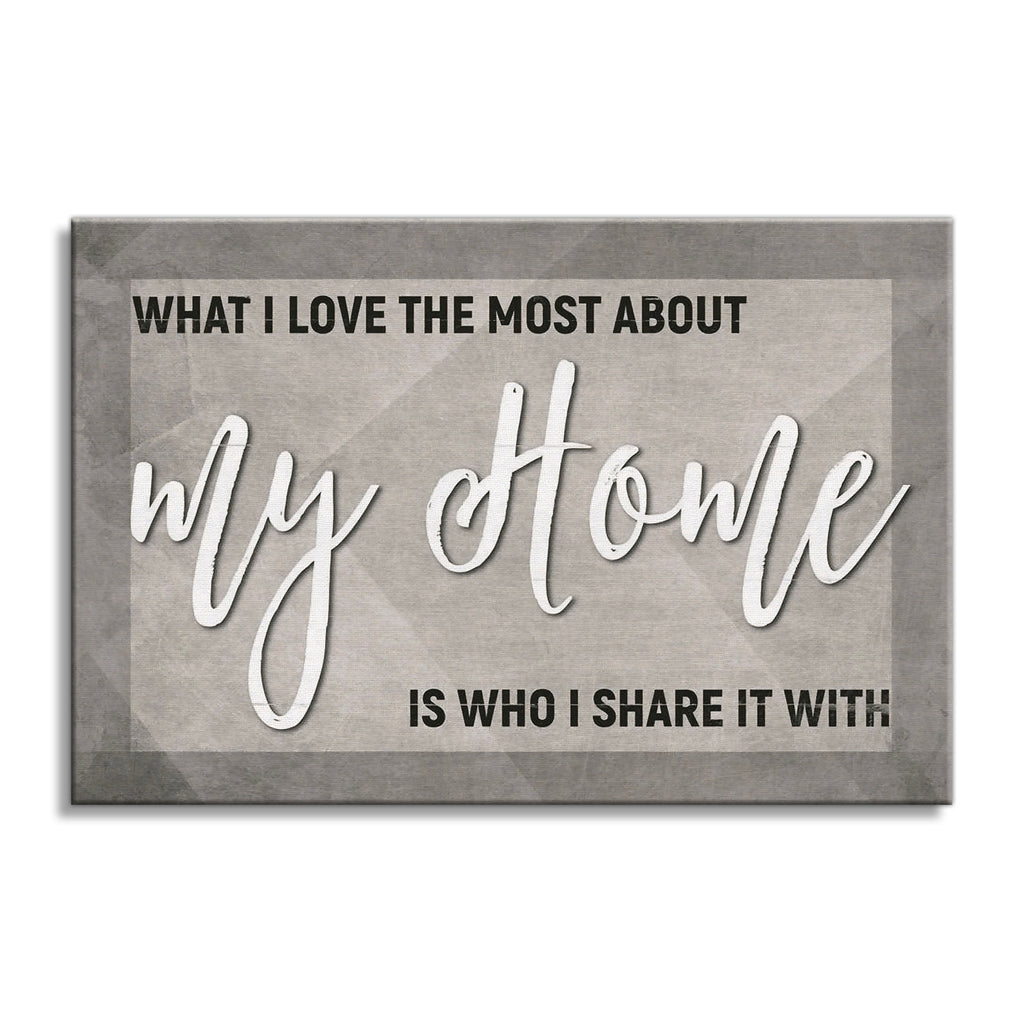 What I Love Most About My Home Canvas – Family Wall Art