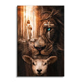 Where God Guides He Provides Lion And Lamb Canvas – Christian Wall Art