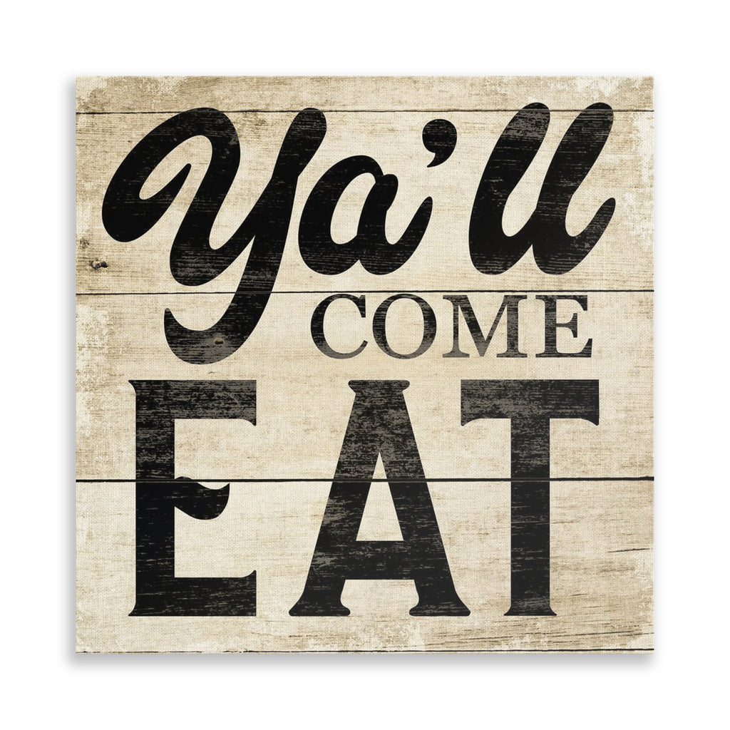 Y'all Come Eat Canvas Wall Art – Southern Farmhouse Dining Decor