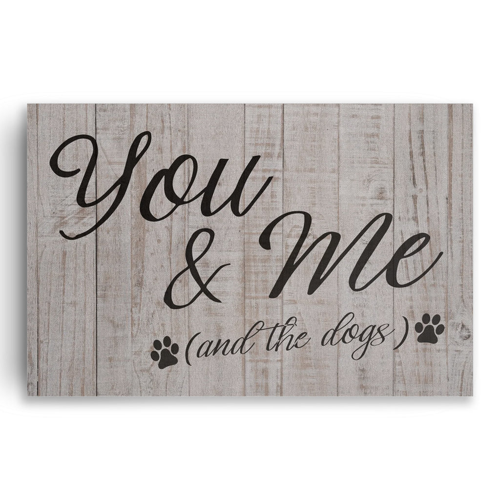 You Me And The Dogs Canvas – Couple And Dog Lover Wall Art