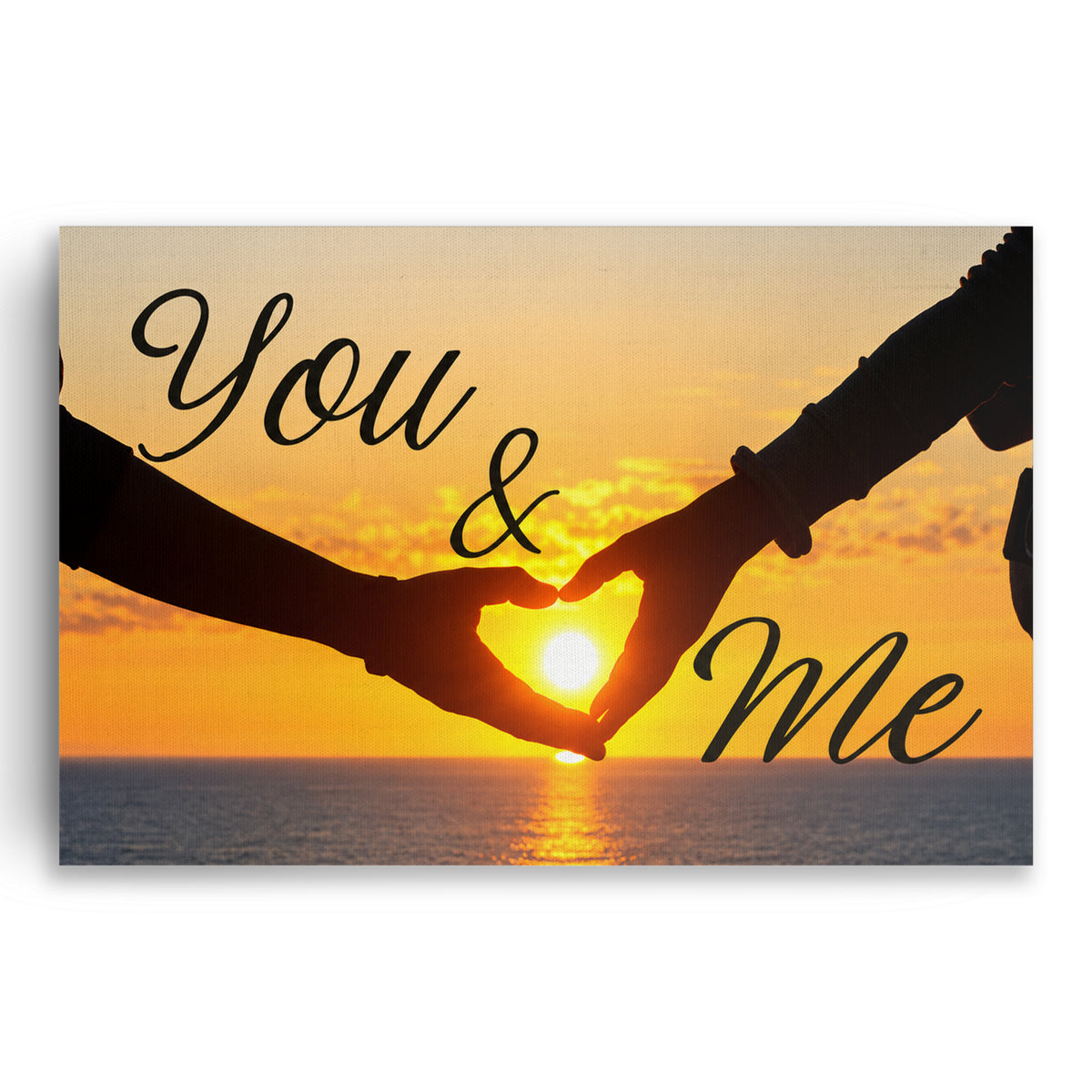 You And Me Sunset Canvas – Golden Couple Bedroom Wall Art